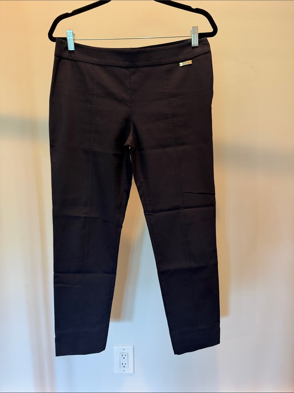 Tory Burch Black Cropped Slim Ponte Pants